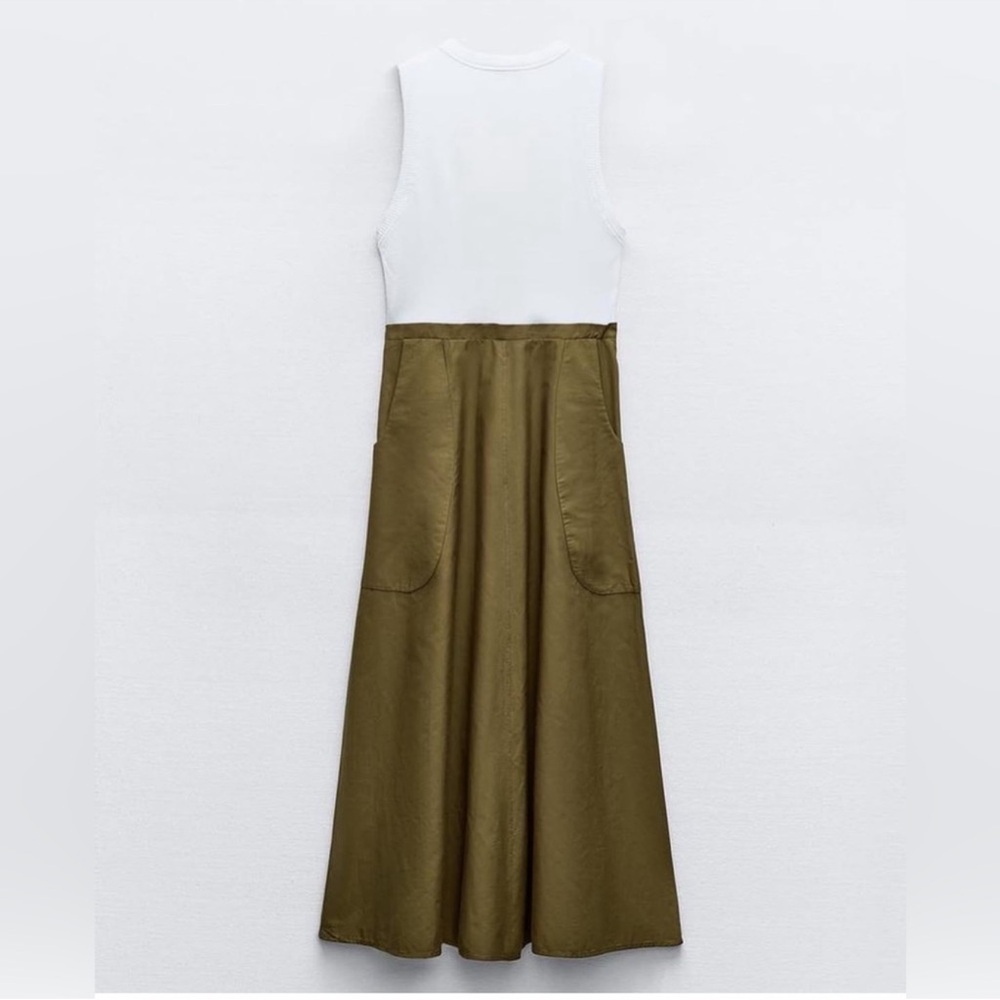 Zara Cargo Effect Contrast Midi Dress - Picture 2 of 4